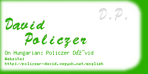 david policzer business card